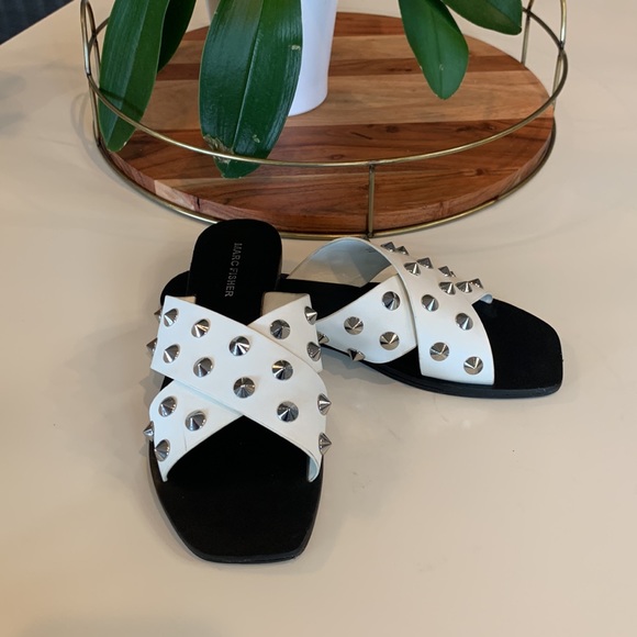 Marc Fisher Shoes - Marc Fisher white studded Sandals-size 7 1/2